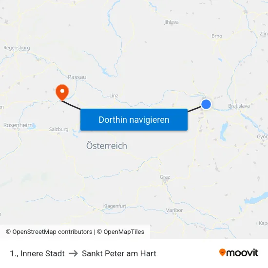 1., Innere Stadt to Sankt Peter am Hart map