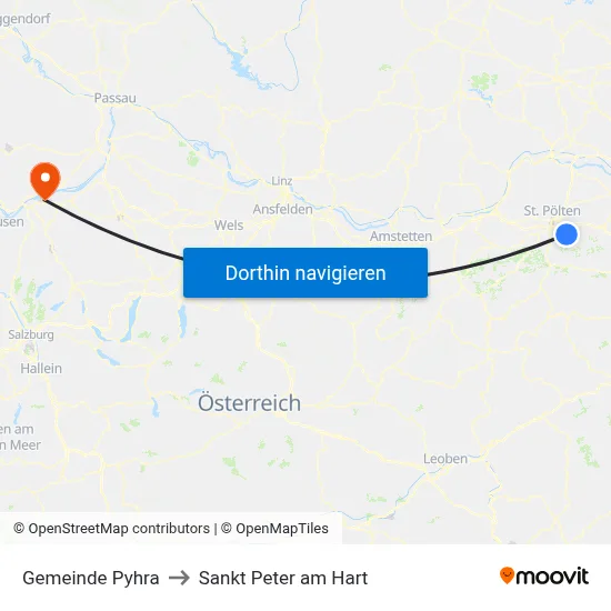 Gemeinde Pyhra to Sankt Peter am Hart map