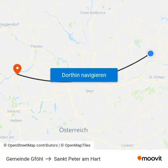Gemeinde Gföhl to Sankt Peter am Hart map