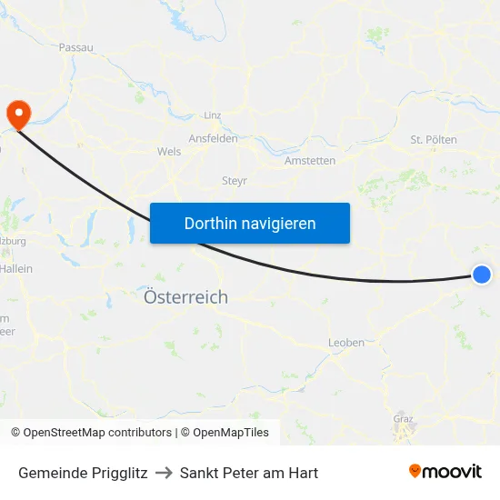 Gemeinde Prigglitz to Sankt Peter am Hart map