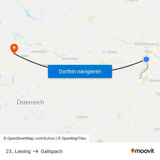 23., Liesing to Gallspach map