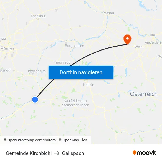 Gemeinde Kirchbichl to Gallspach map