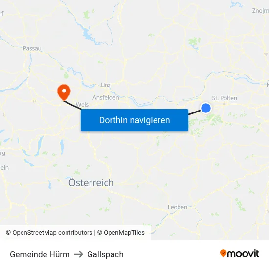 Gemeinde Hürm to Gallspach map