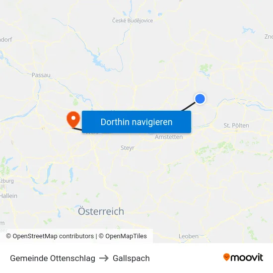 Gemeinde Ottenschlag to Gallspach map