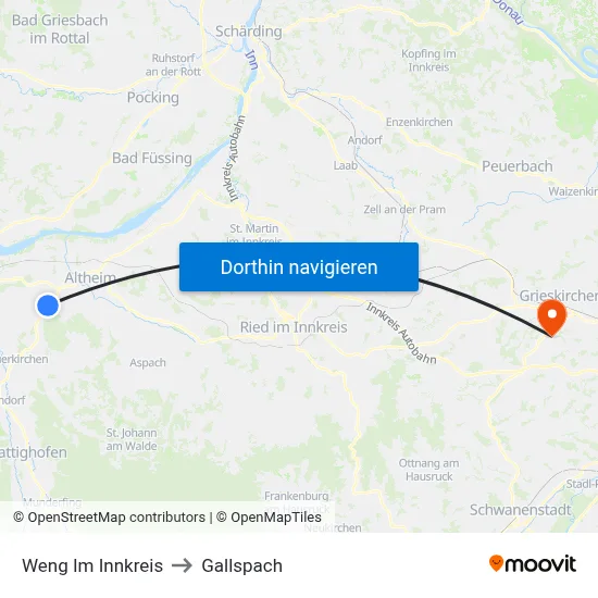 Weng Im Innkreis to Gallspach map