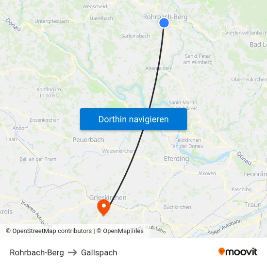 Rohrbach-Berg to Gallspach map