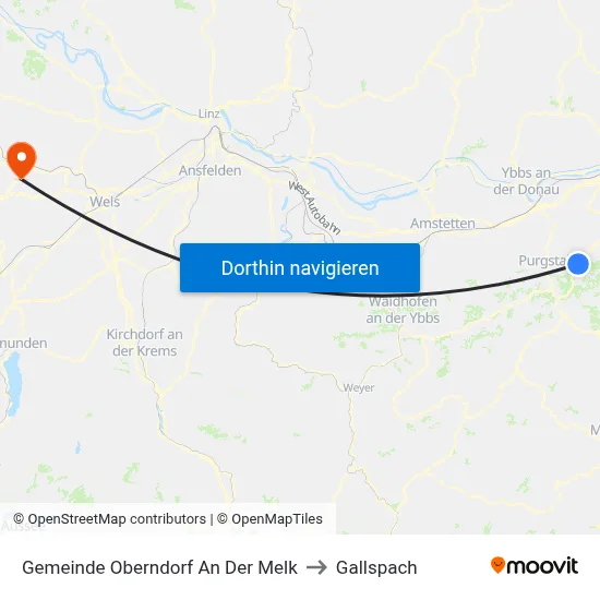 Gemeinde Oberndorf An Der Melk to Gallspach map