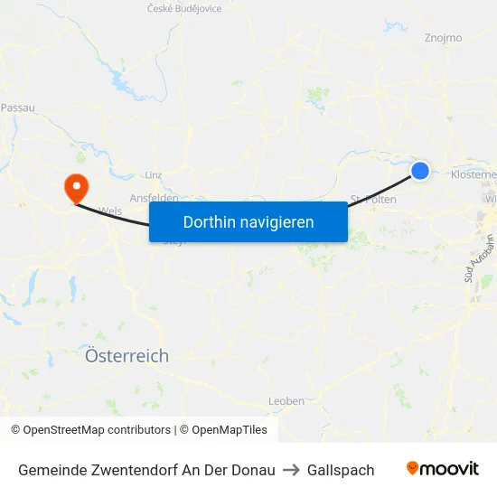 Gemeinde Zwentendorf An Der Donau to Gallspach map