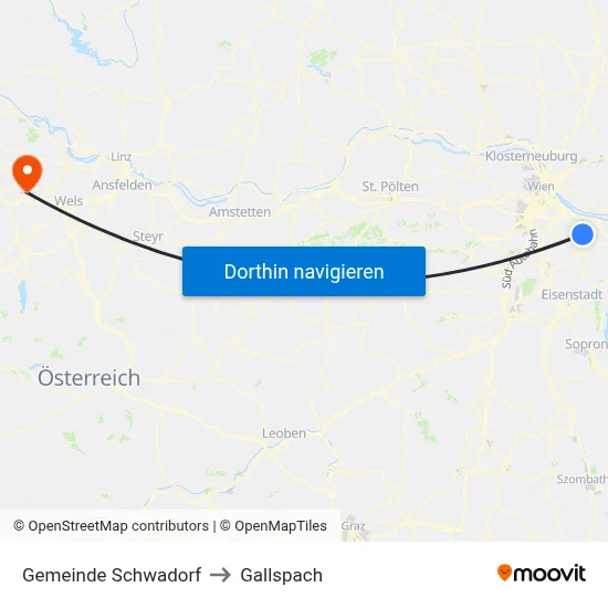 Gemeinde Schwadorf to Gallspach map