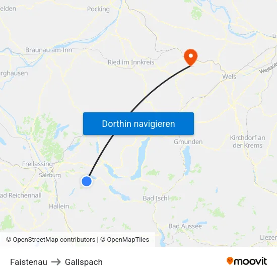 Faistenau to Gallspach map