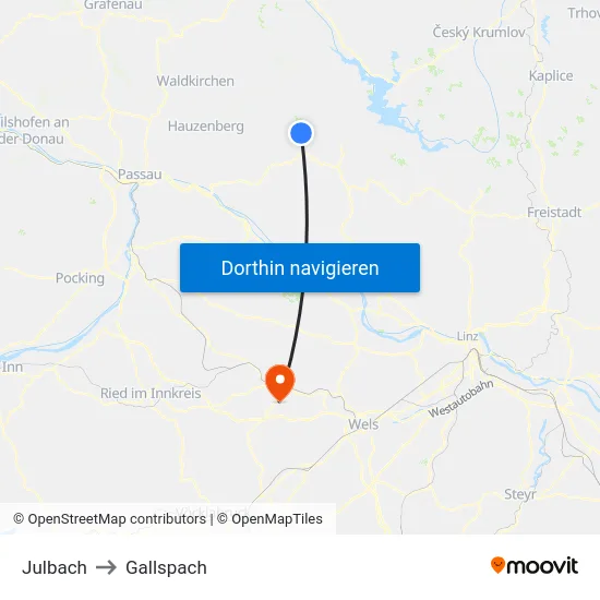Julbach to Gallspach map