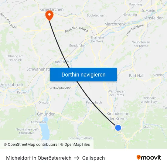 Micheldorf In Oberösterreich to Gallspach map
