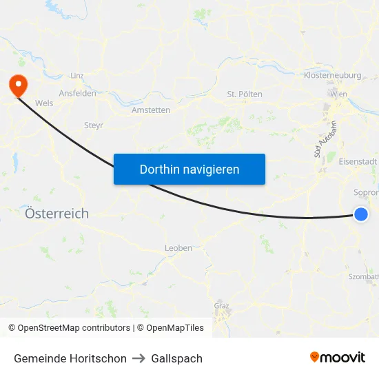 Gemeinde Horitschon to Gallspach map