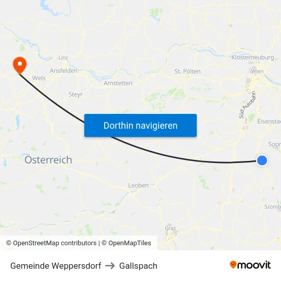 Gemeinde Weppersdorf to Gallspach map
