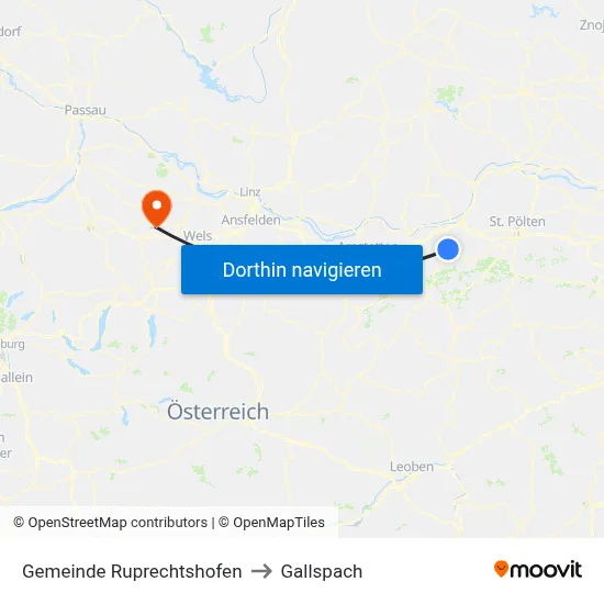 Gemeinde Ruprechtshofen to Gallspach map
