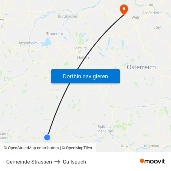 Gemeinde Strassen to Gallspach map