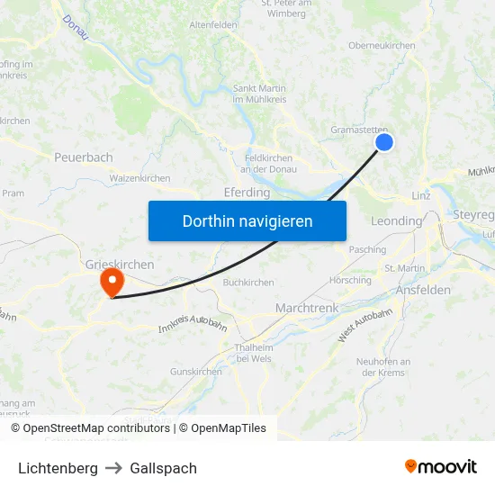 Lichtenberg to Gallspach map