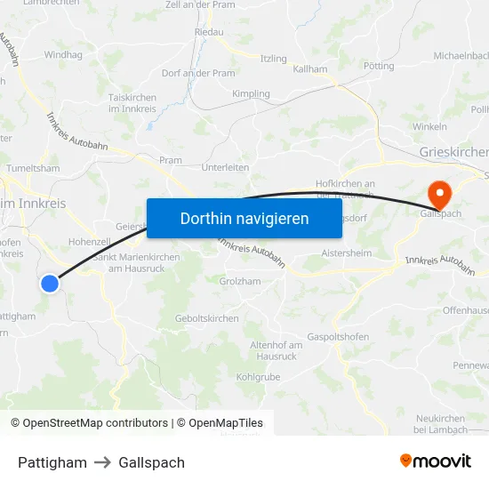 Pattigham to Gallspach map
