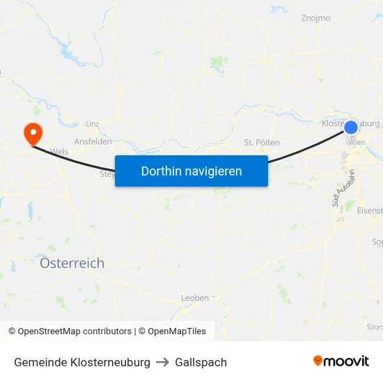 Gemeinde Klosterneuburg to Gallspach map