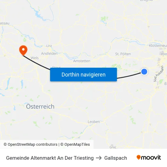Gemeinde Altenmarkt An Der Triesting to Gallspach map