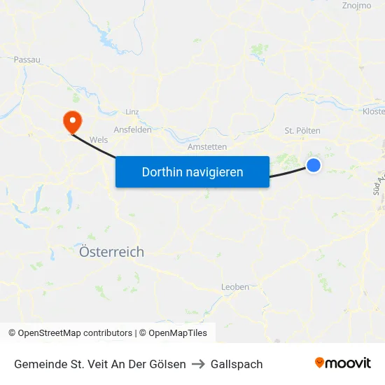 Gemeinde St. Veit An Der Gölsen to Gallspach map