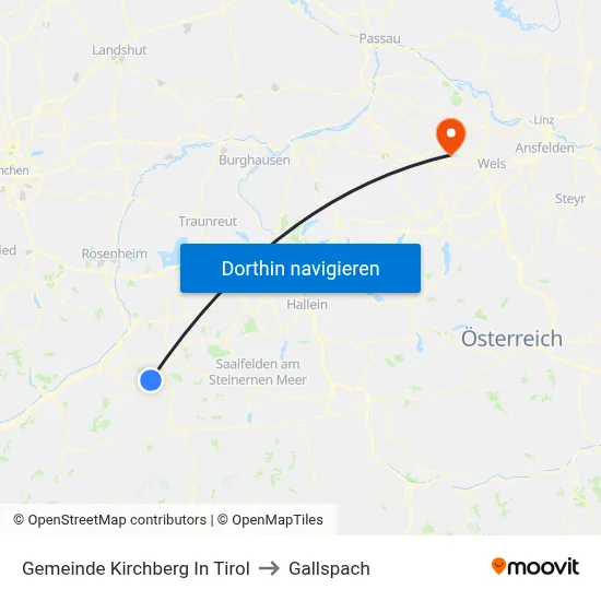 Gemeinde Kirchberg In Tirol to Gallspach map