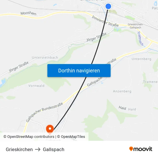 Grieskirchen to Gallspach map