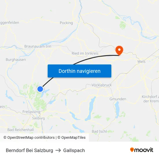 Berndorf Bei Salzburg to Gallspach map