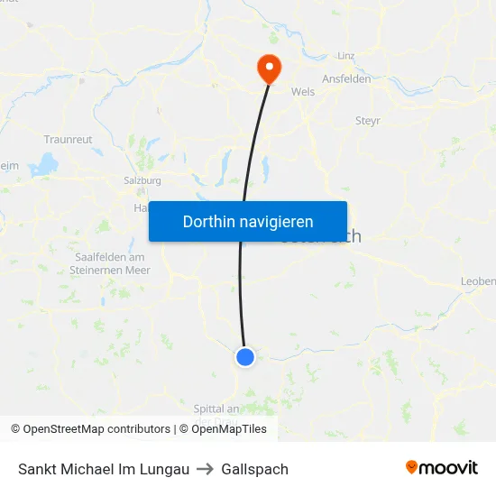 Sankt Michael Im Lungau to Gallspach map