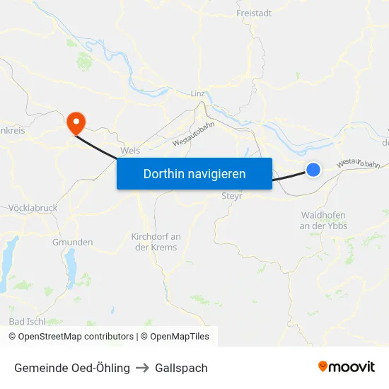 Gemeinde Oed-Öhling to Gallspach map