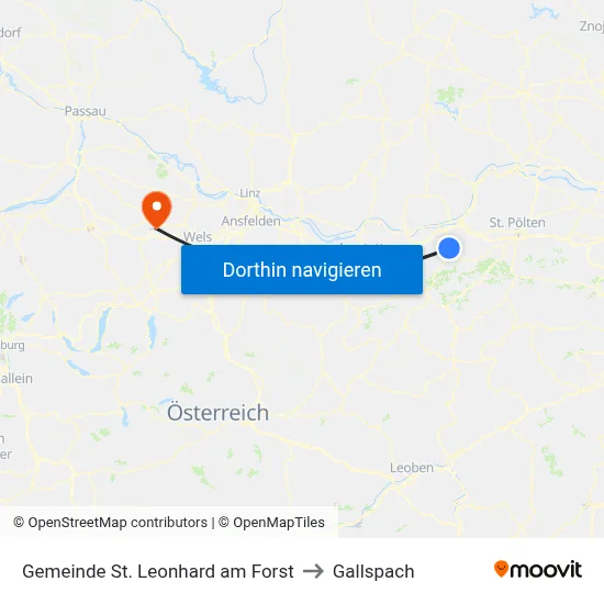 Gemeinde St. Leonhard am Forst to Gallspach map