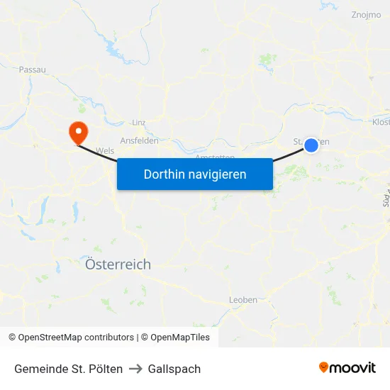 Gemeinde St. Pölten to Gallspach map