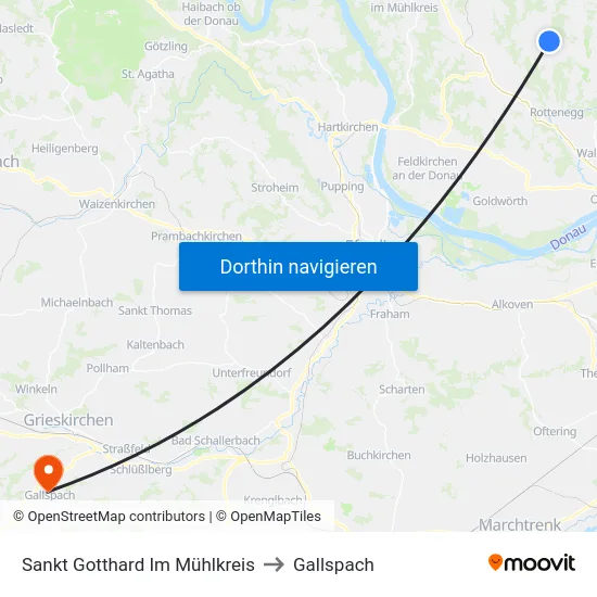 Sankt Gotthard Im Mühlkreis to Gallspach map