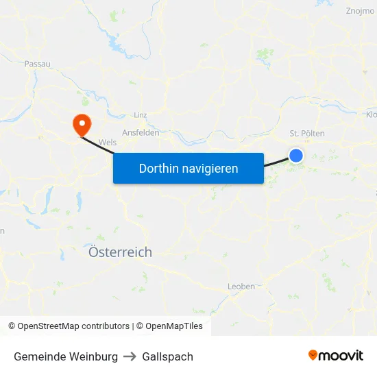Gemeinde Weinburg to Gallspach map