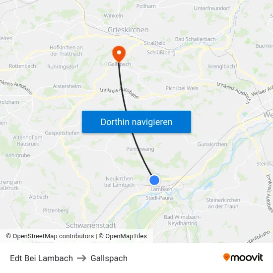 Edt Bei Lambach to Gallspach map