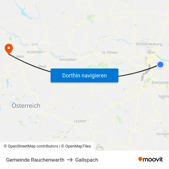 Gemeinde Rauchenwarth to Gallspach map