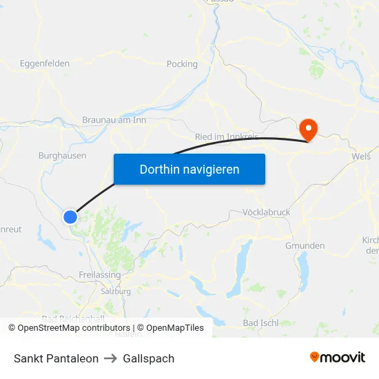 Sankt Pantaleon to Gallspach map