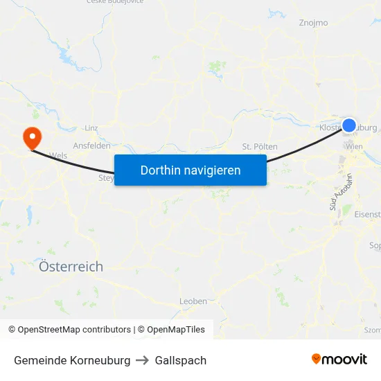 Gemeinde Korneuburg to Gallspach map