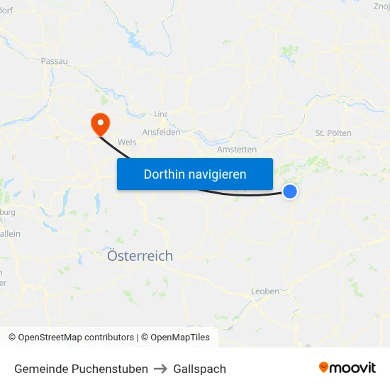 Gemeinde Puchenstuben to Gallspach map