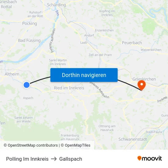Polling Im Innkreis to Gallspach map