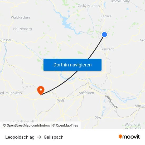 Leopoldschlag to Gallspach map