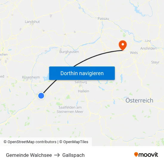 Gemeinde Walchsee to Gallspach map