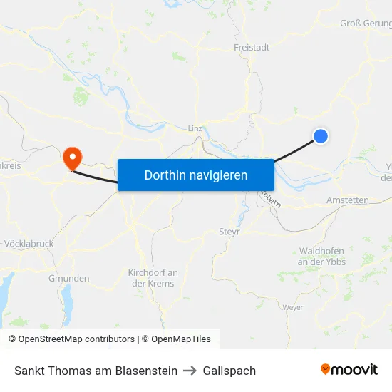 Sankt Thomas am Blasenstein to Gallspach map