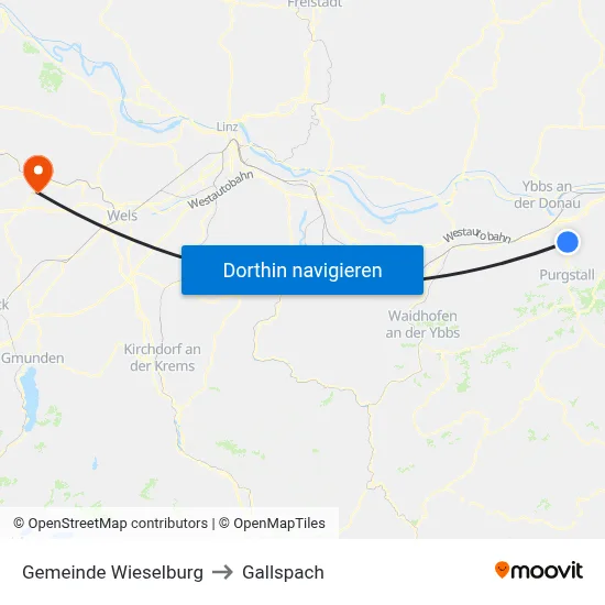 Gemeinde Wieselburg to Gallspach map