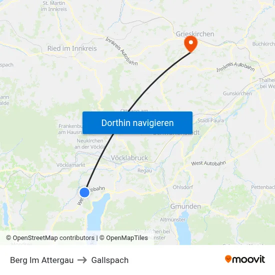 Berg Im Attergau to Gallspach map
