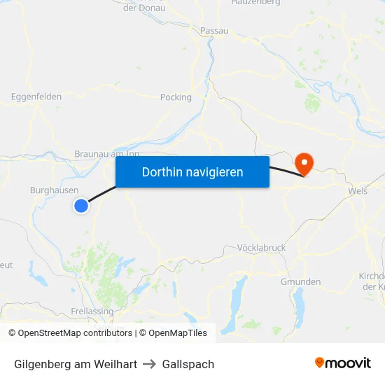Gilgenberg am Weilhart to Gallspach map