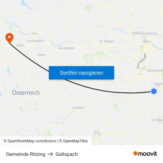 Gemeinde Ritzing to Gallspach map