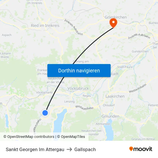 Sankt Georgen Im Attergau to Gallspach map