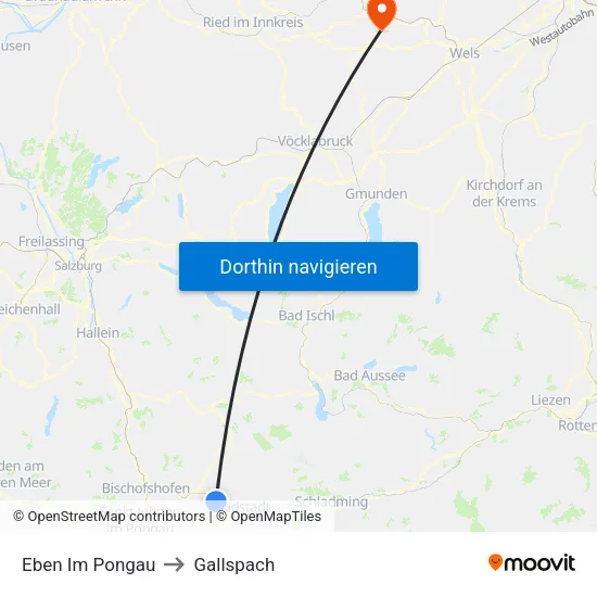 Eben Im Pongau to Gallspach map