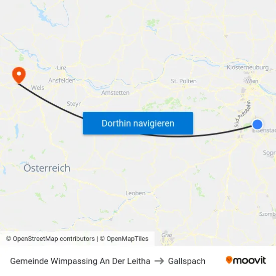 Gemeinde Wimpassing An Der Leitha to Gallspach map